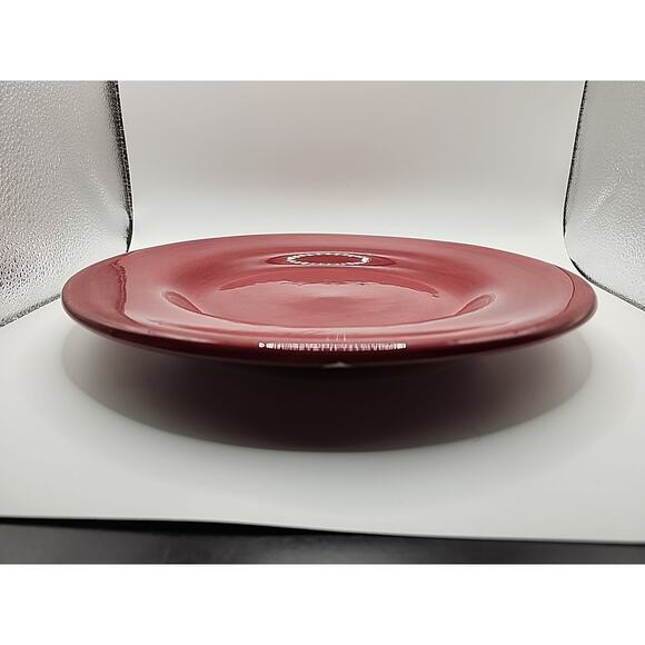 Corsica Home Hand Painted Hand Crafted Large 11 1/4" Red Dinner Serving Plate - Picture 6 of 7